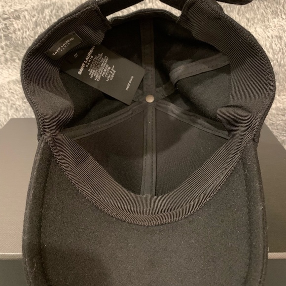 YSL black felt Cassandre baseball cap sz 57. Sold out online. - Picture 6 of 8